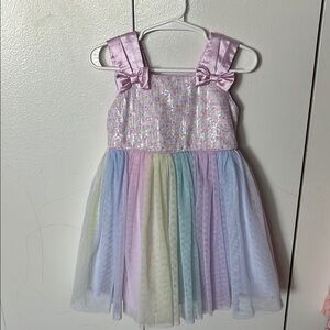 Jona Michelle Pastel Rainbow Dress with Bows